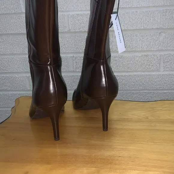 Lane Bryant DreamCloud faux leather extra wide calf tall boot heeled zip sz 12EW