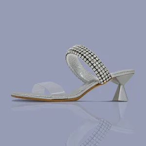 LAV-ISH  Evening Bling Double Strap Heels