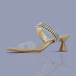 LAV-ISH  Evening Bling Double Strap Heels
