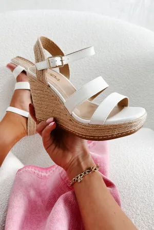 Lavina Espadrille Wedge Heeled Sandal (White)
