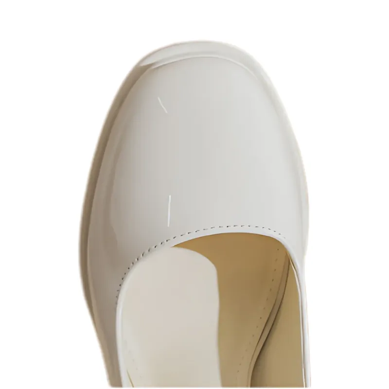 Leather Platform Block Heels