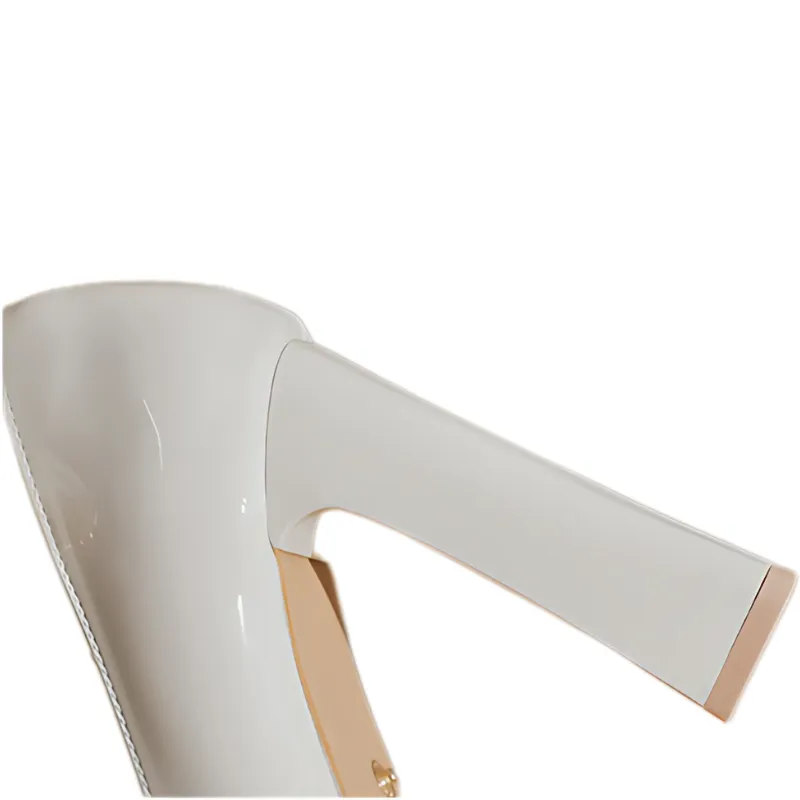 Leather Platform Block Heels