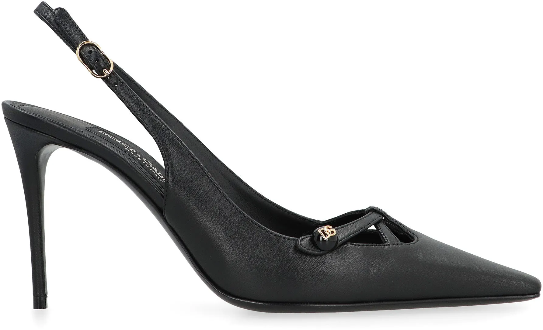 Leather slingback pumps