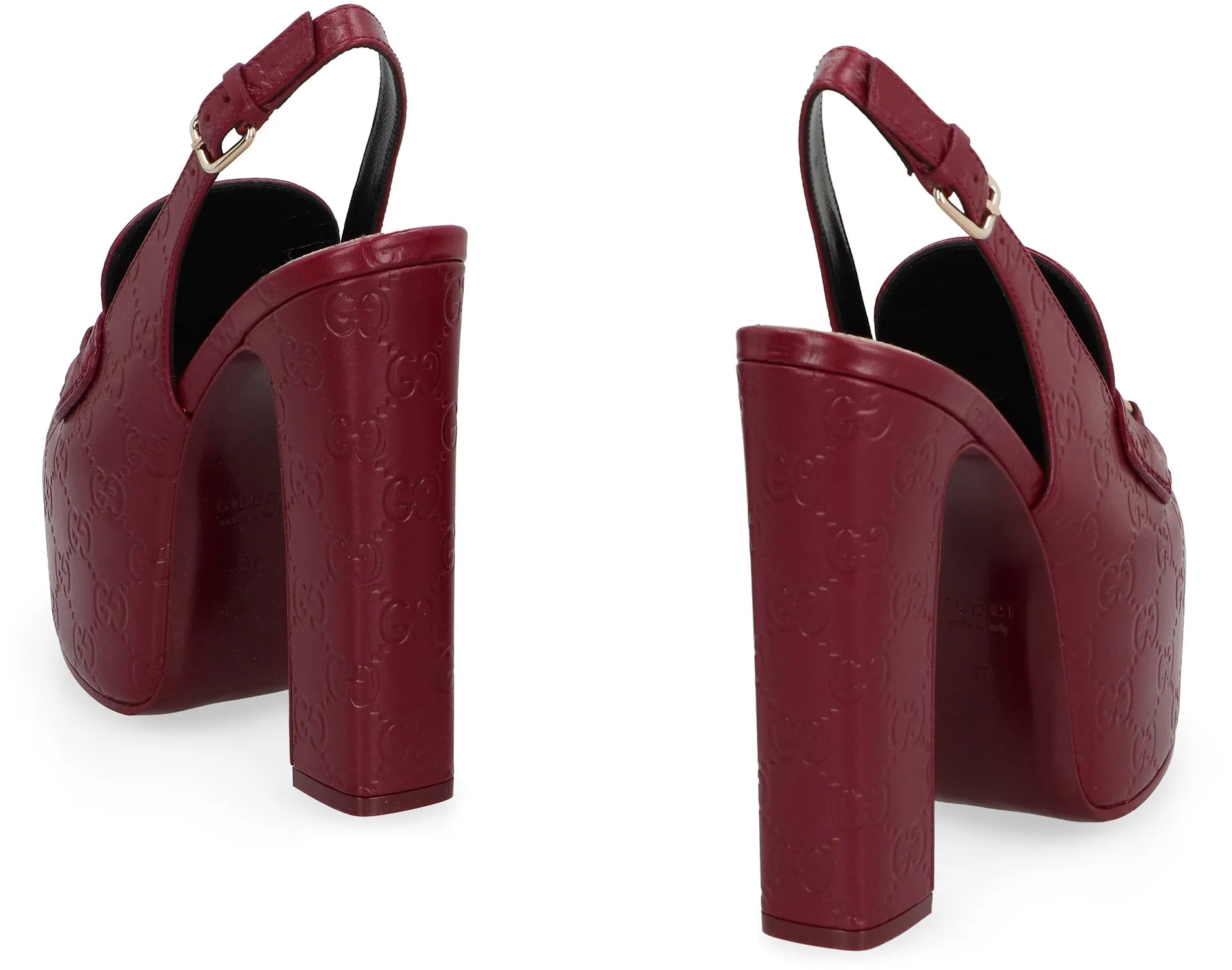 Leather slingback pumps