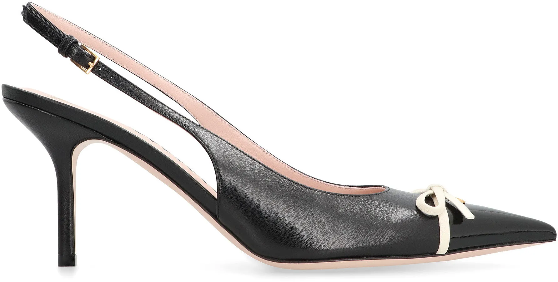 Leather slingback pumps