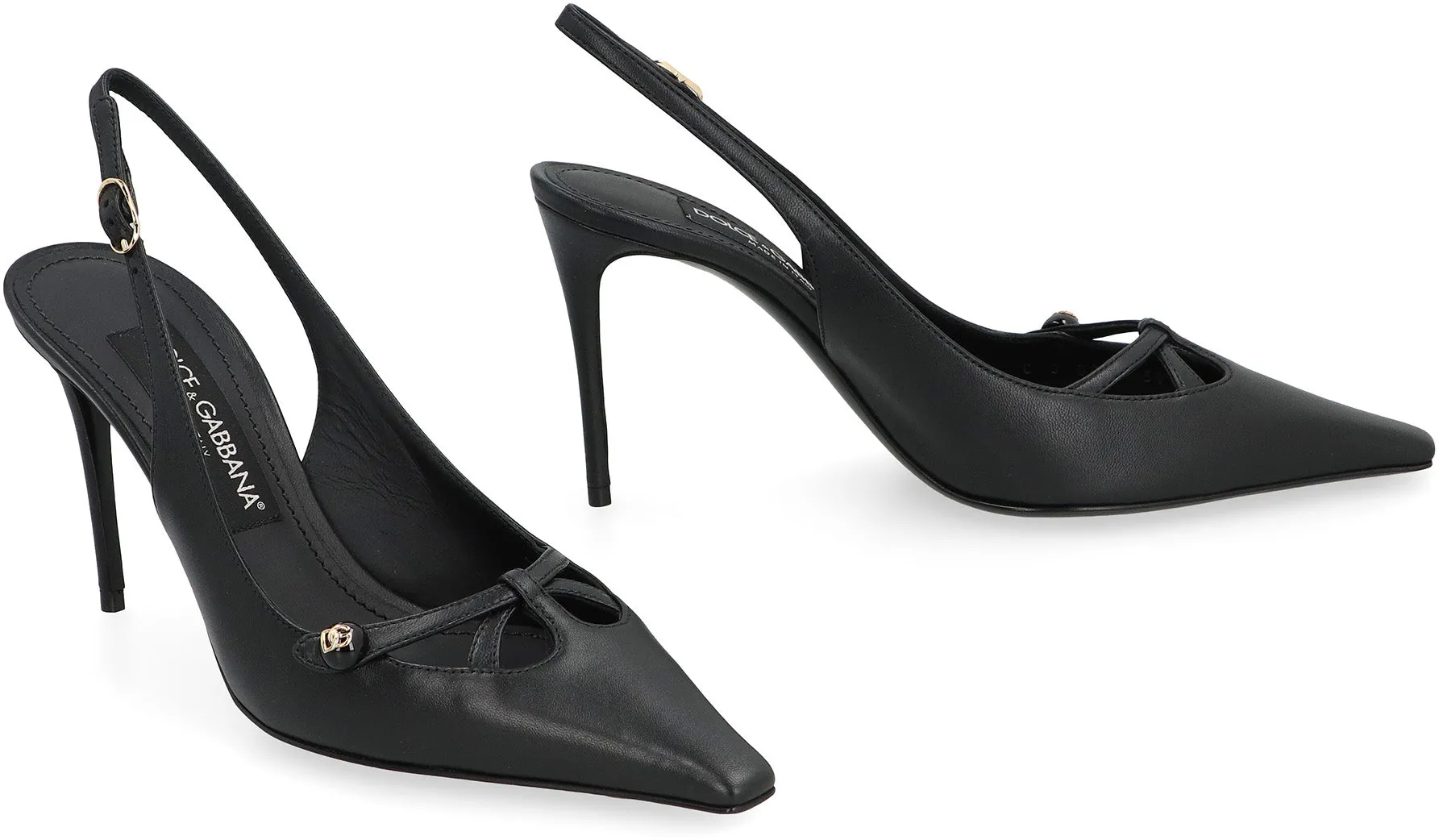 Leather slingback pumps