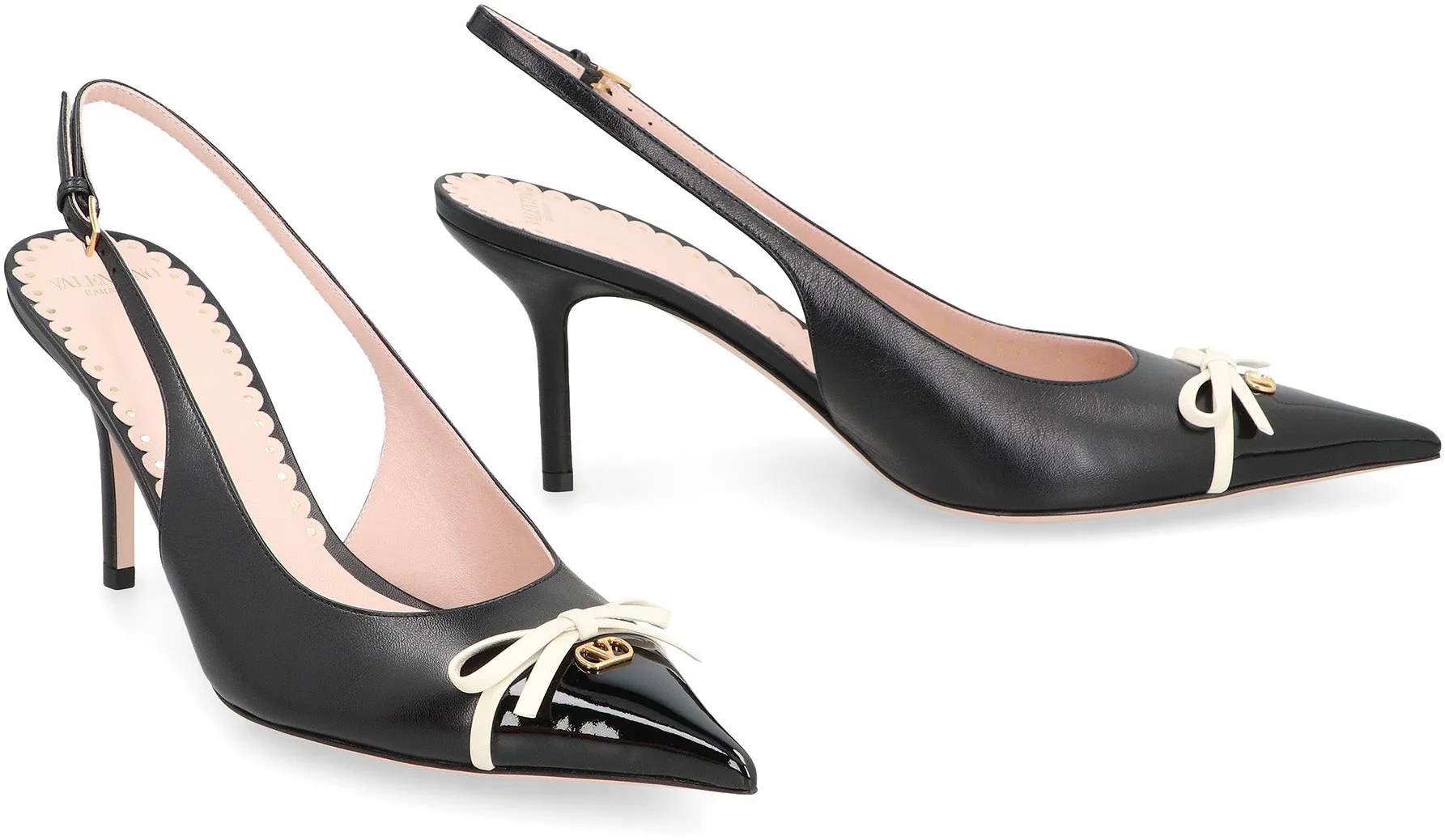 Leather slingback pumps
