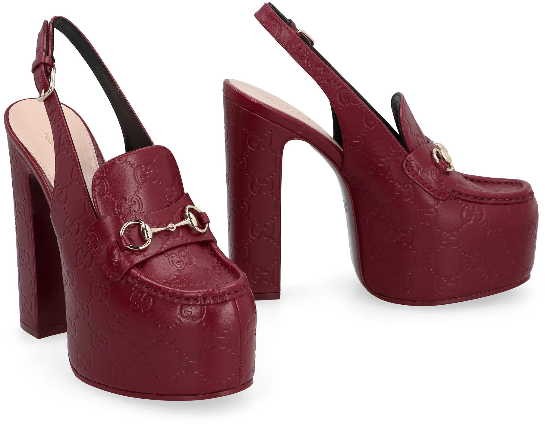 Leather slingback pumps