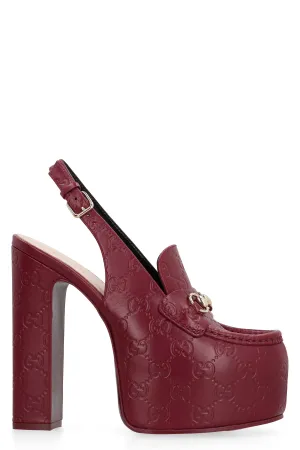 Leather slingback pumps