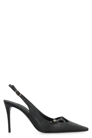 Leather slingback pumps