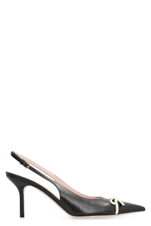 Leather slingback pumps