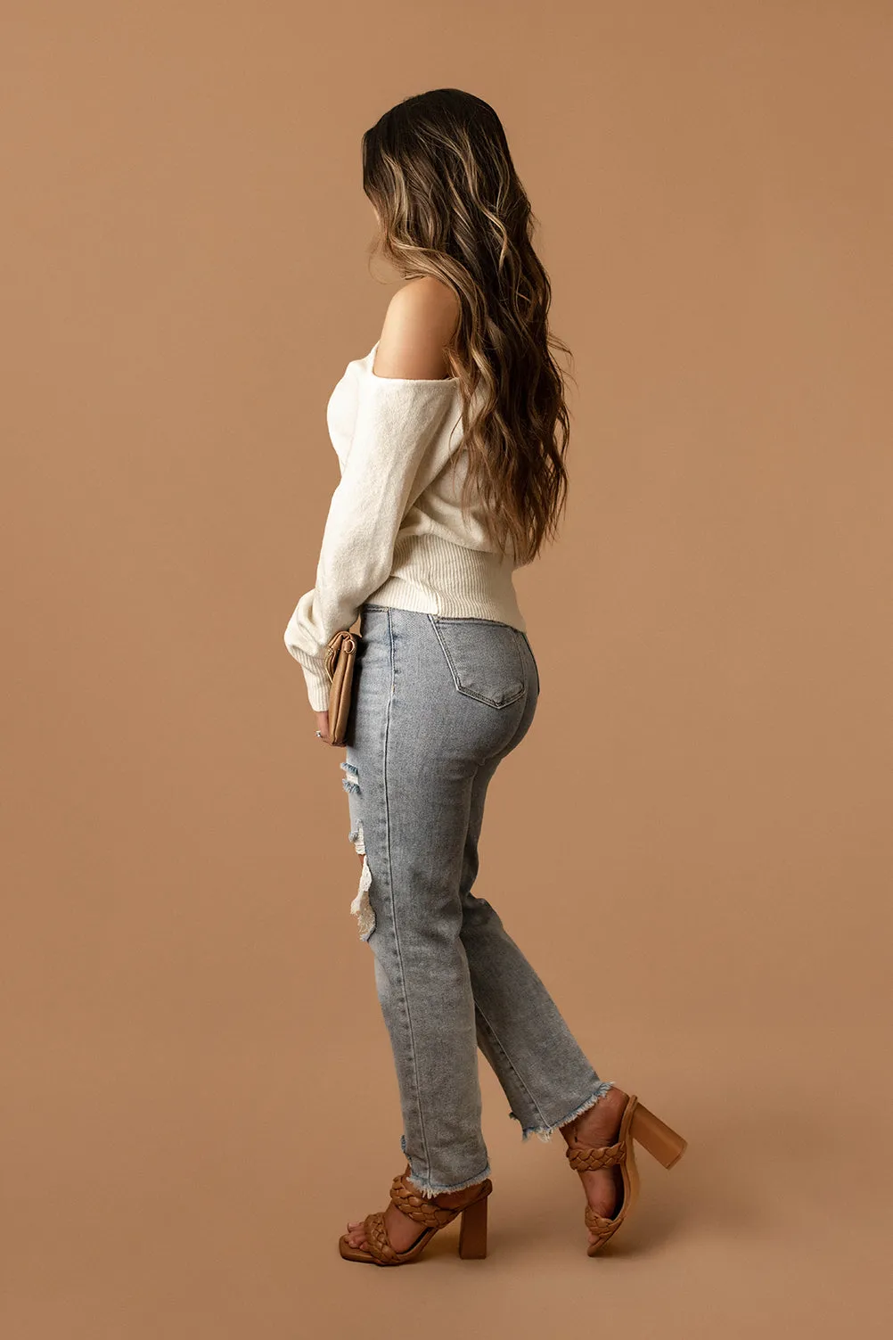 Let Go Too Soon Off The Shoulder Sweater (Black)