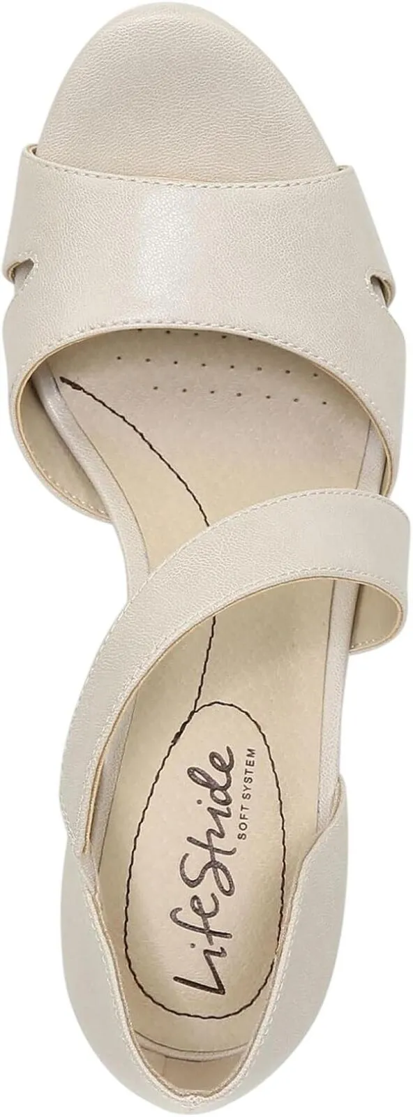 Lifestride Womens Mega Dress Heels H5058S1-250 Almond Milk Off White 7M