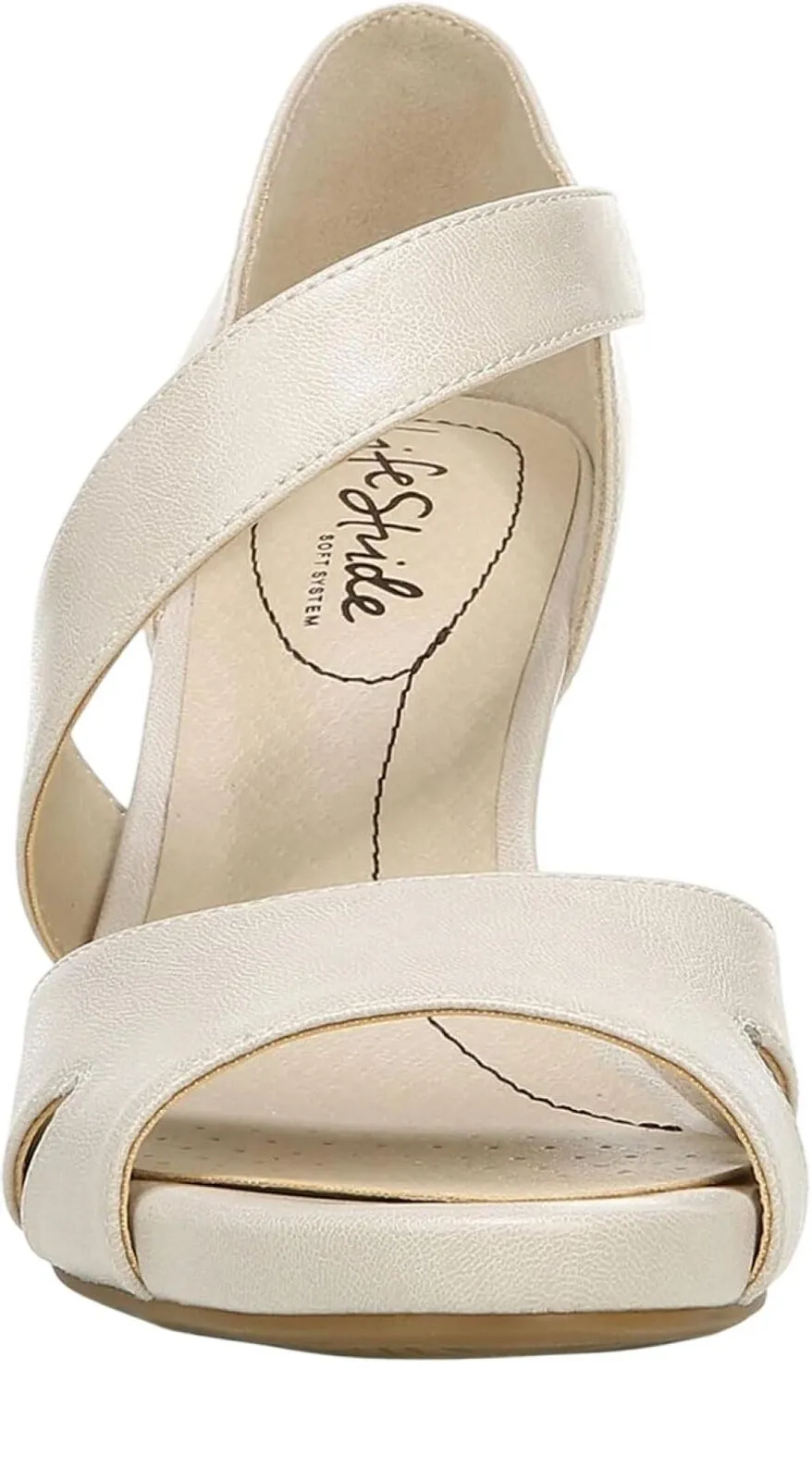 Lifestride Womens Mega Dress Heels H5058S1-250 Almond Milk Off White 7M