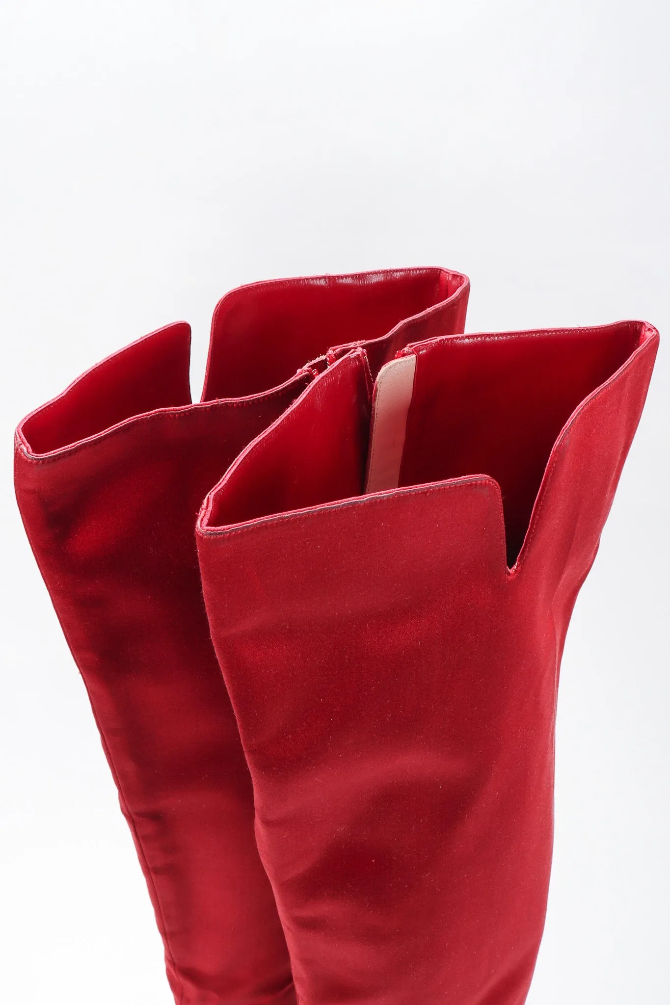 Lipstick Satin Stiletto Boots