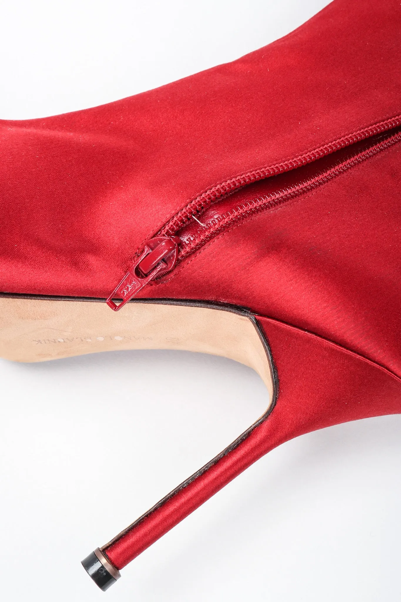 Lipstick Satin Stiletto Boots