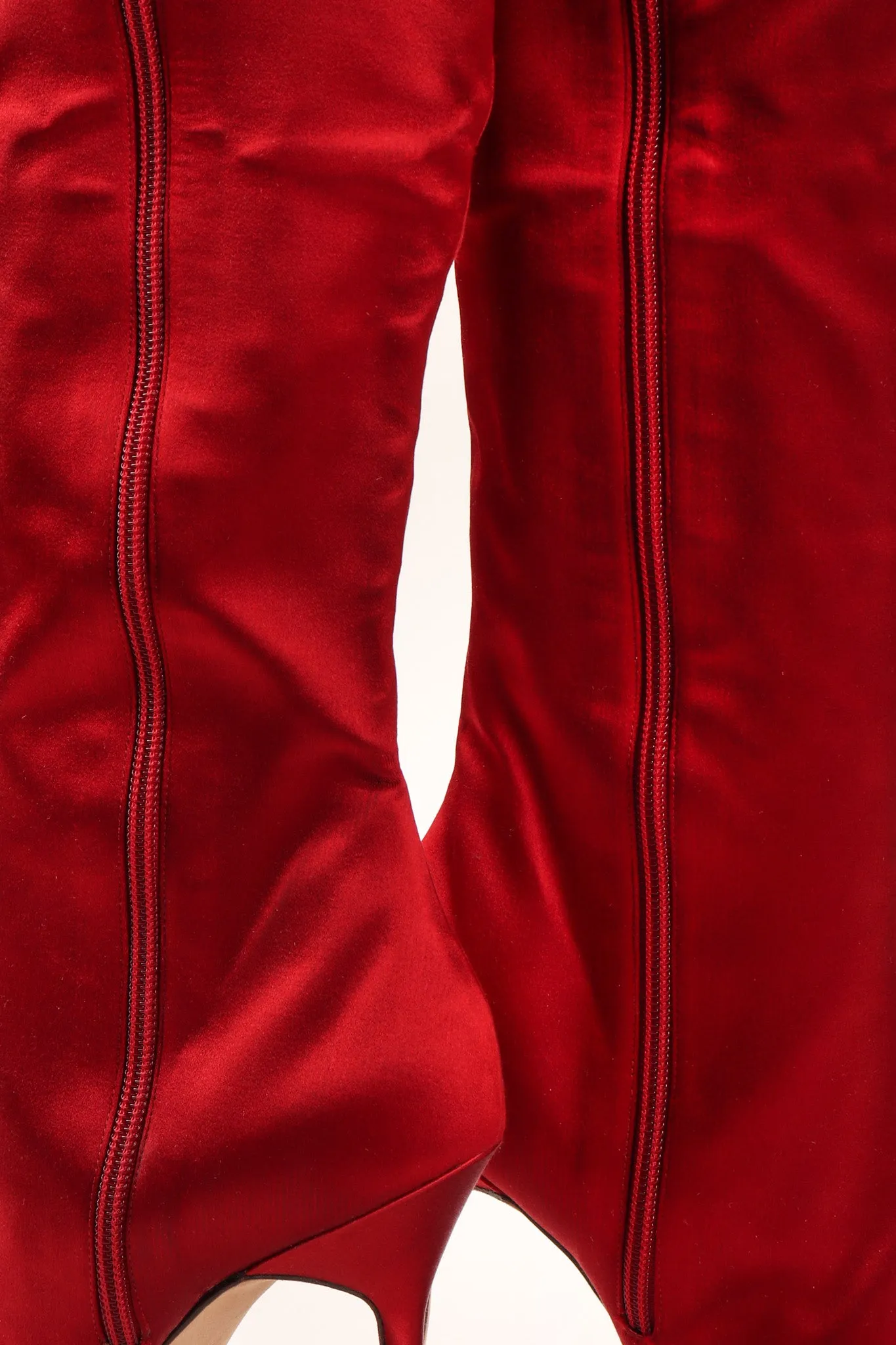 Lipstick Satin Stiletto Boots
