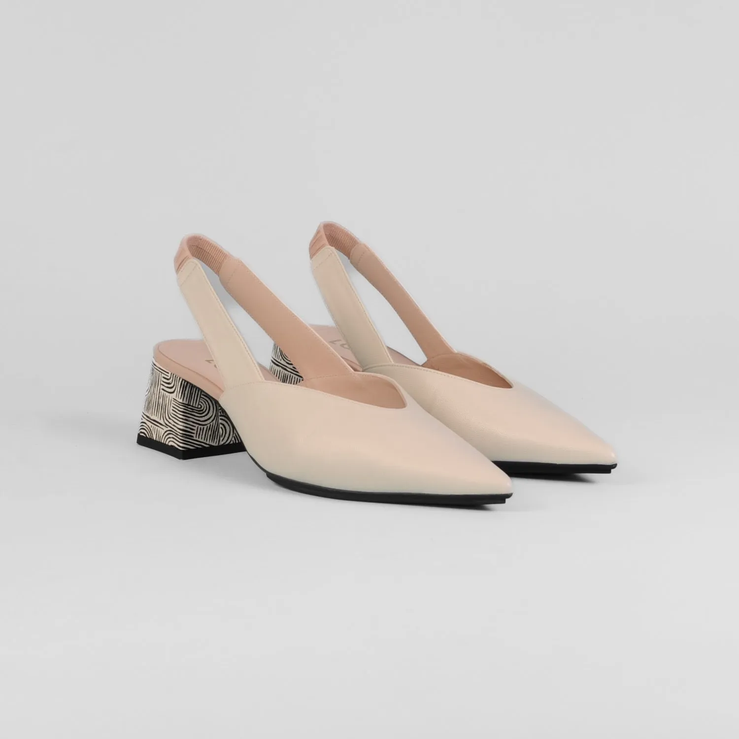 Lodi - Chista Cream Slingback with a Block Heel