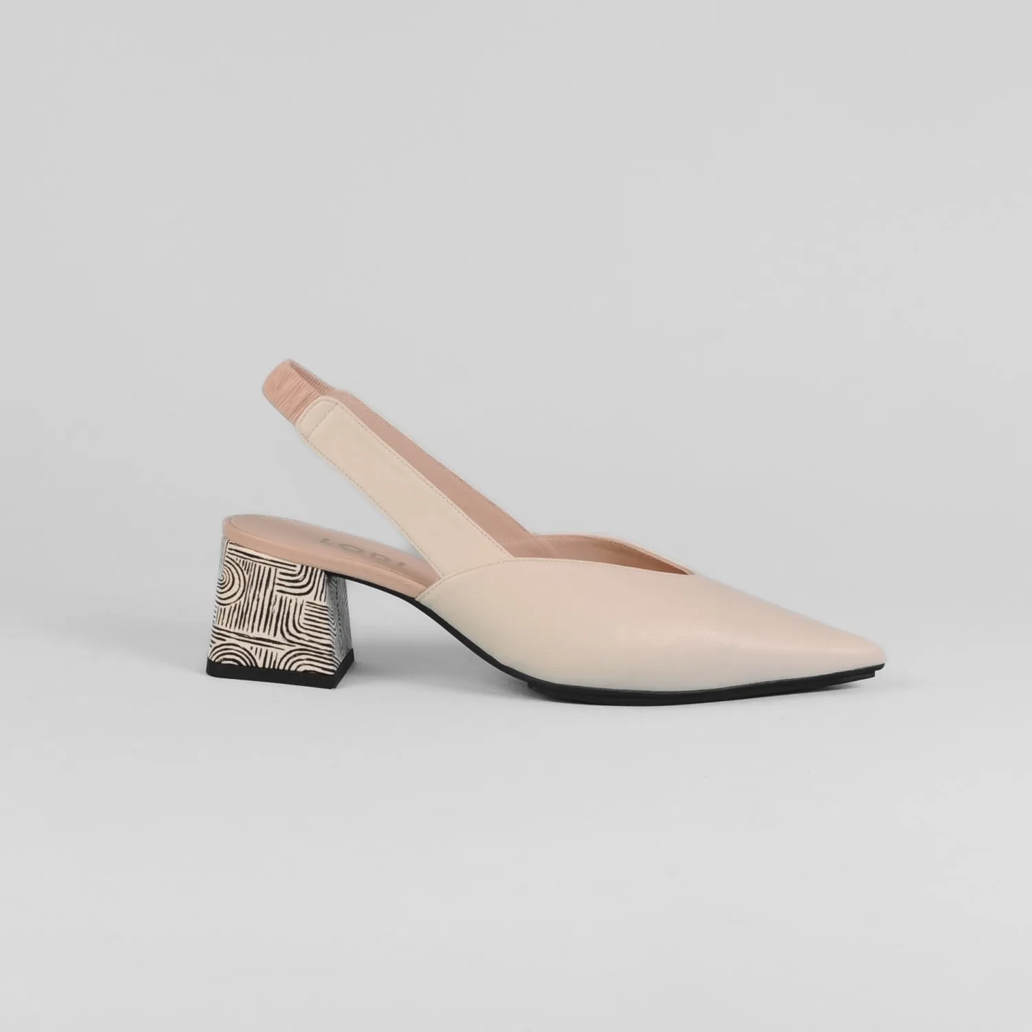 Lodi - Chista Cream Slingback with a Block Heel