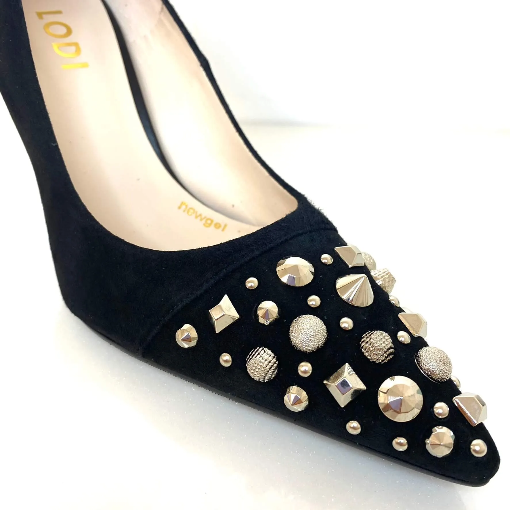 Lodi Sompo Studded Stiletto Shoes - Black