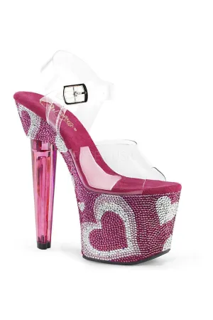 LOVESICK-708HEART Platform Sandal | Clear Vinyl