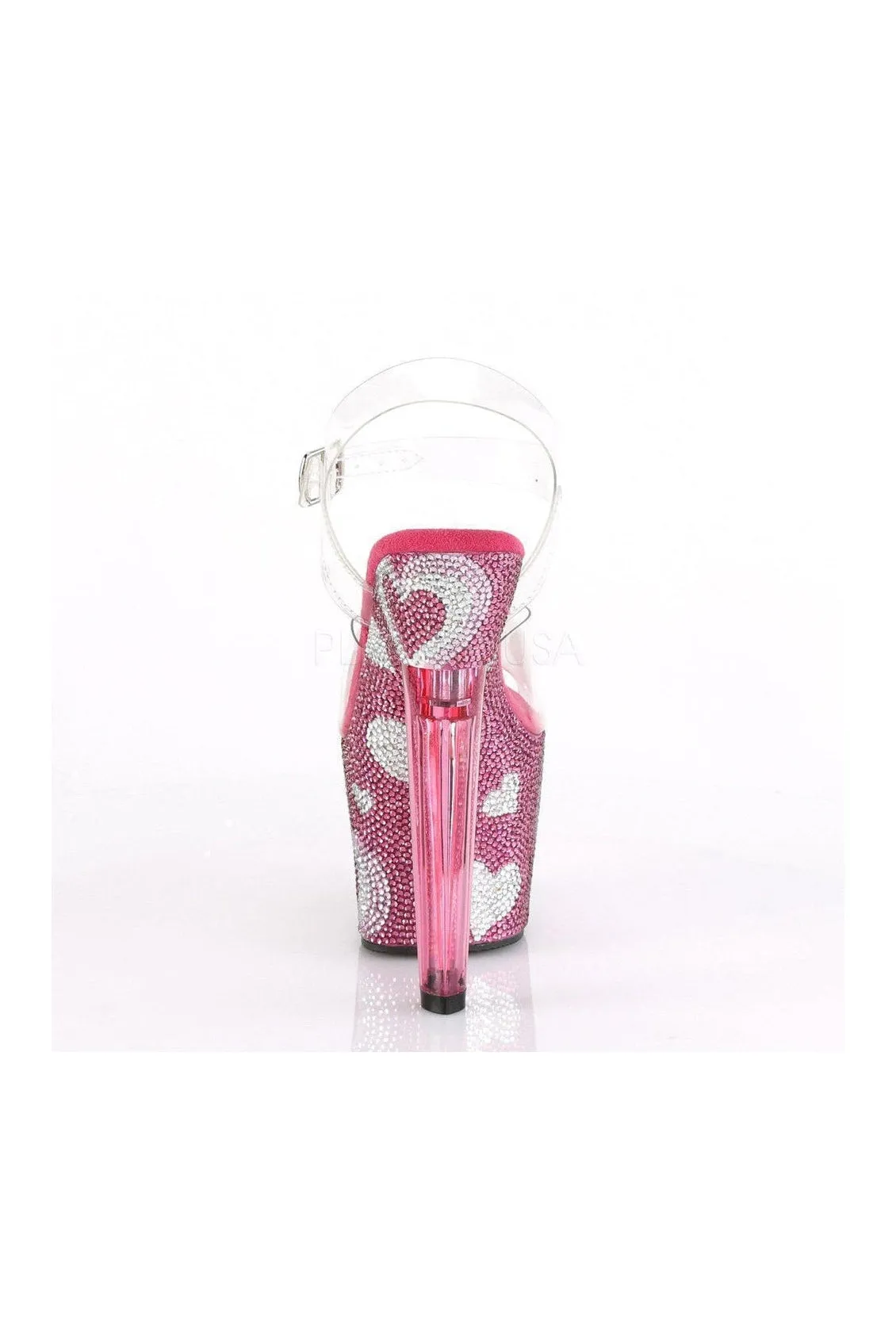 LOVESICK-708HEART Platform Sandal | Clear Vinyl