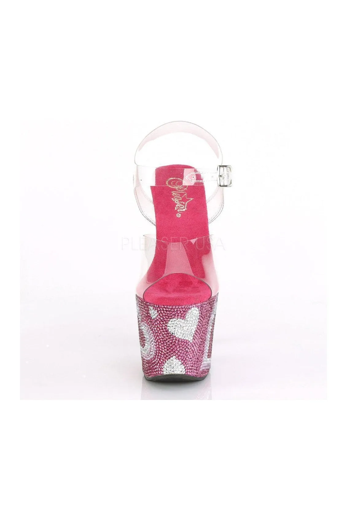 LOVESICK-708HEART Platform Sandal | Clear Vinyl