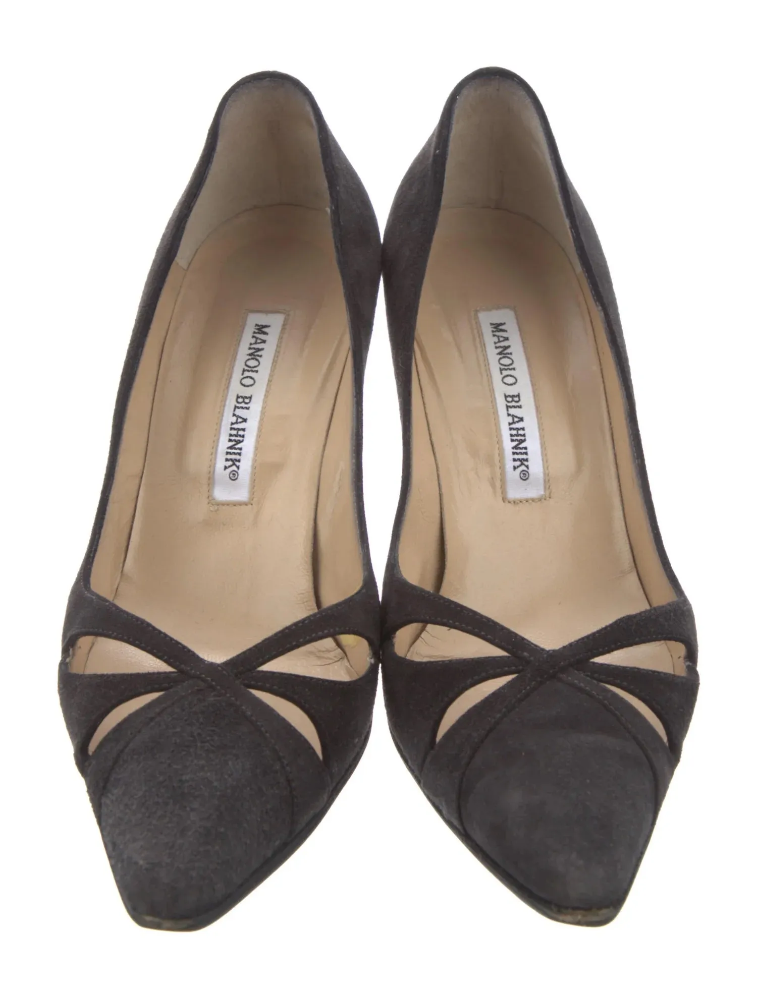 MANOLO BLAHNIK CUTOUT ACCENT PUMPS