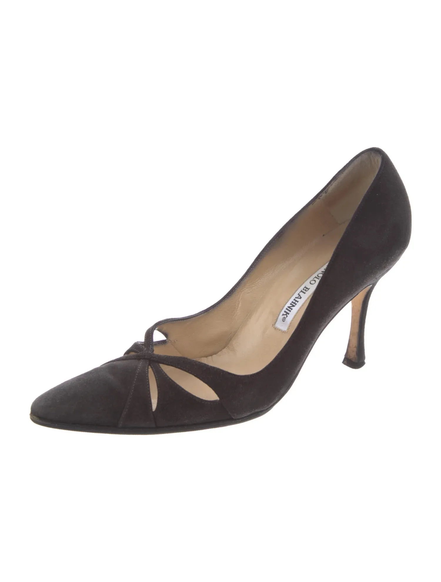MANOLO BLAHNIK CUTOUT ACCENT PUMPS