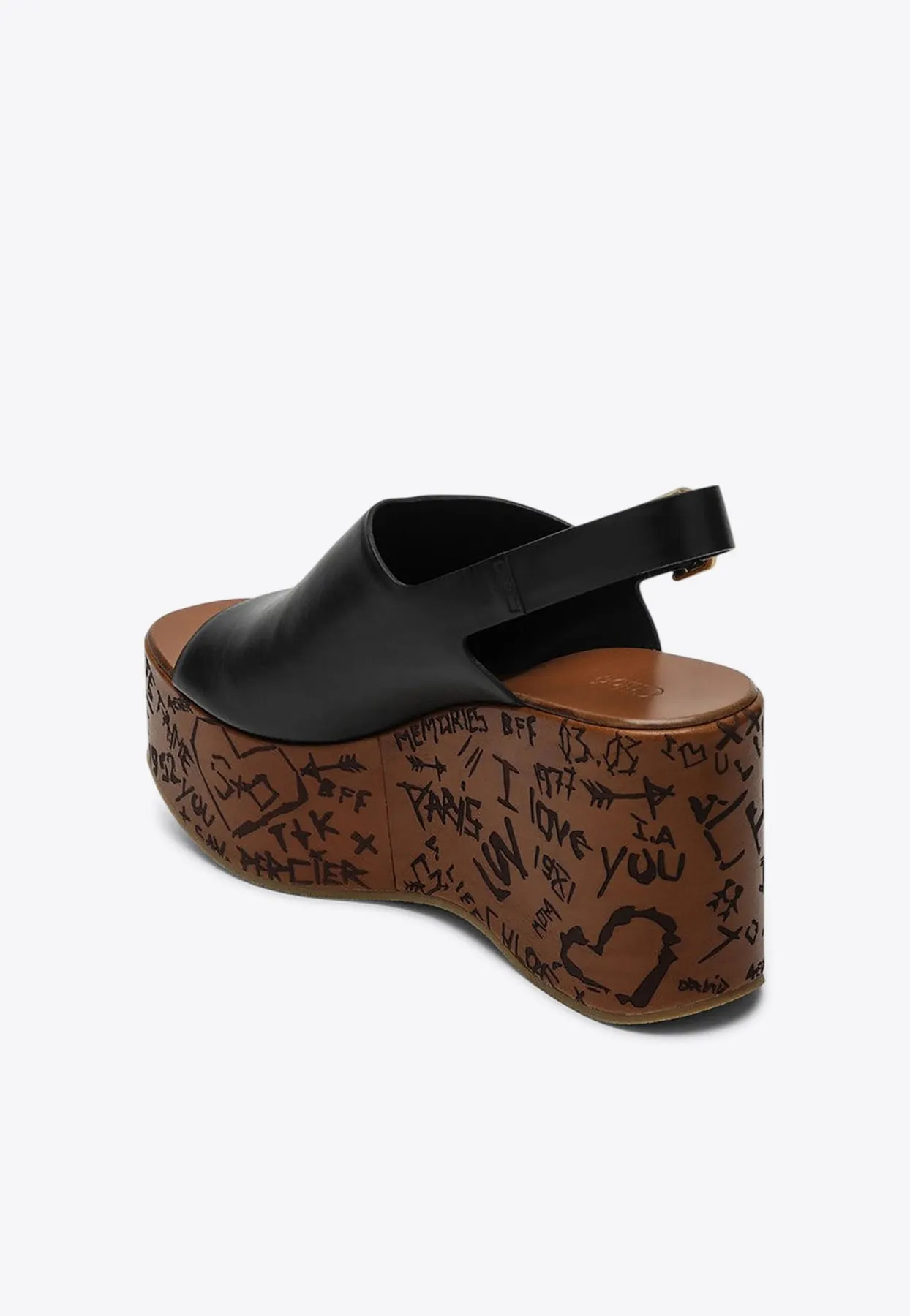 Maxime 80 Leather Slingback Wedge Sandals