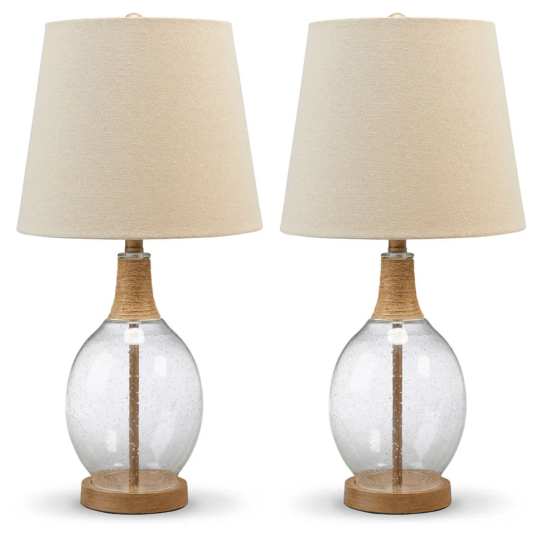 Misty Valley Clayleigh Clear/Brown Casual Table Lamp (Set of 2)