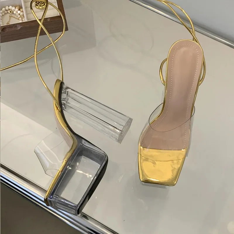 Model Catwalk Clear Chunky Platform Sandals