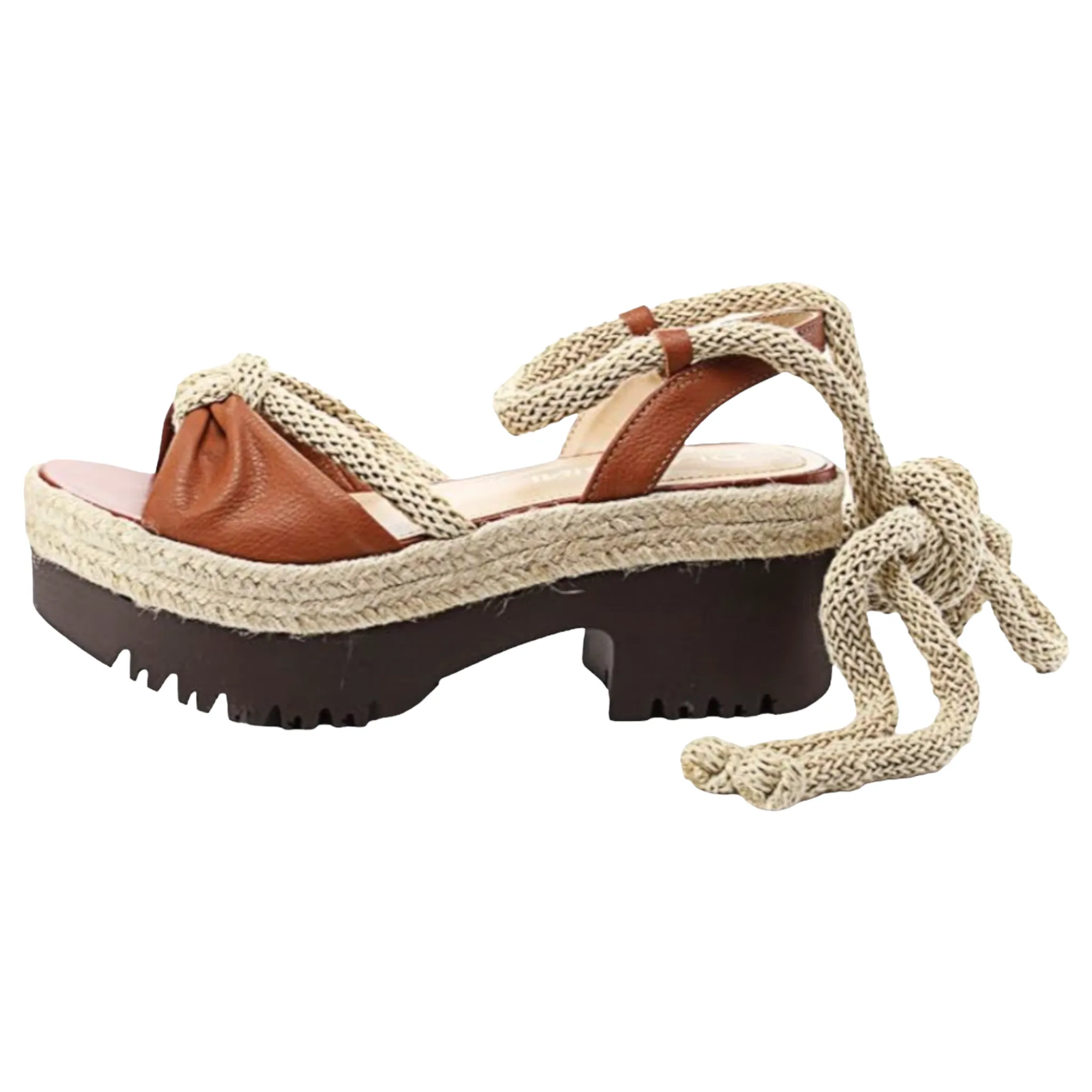 Napa Leather Tie Up Platform Wedge
