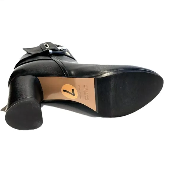 Napoleoni Heeled Black Leather Booties NWT