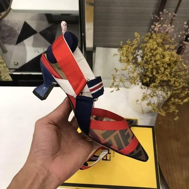 Nude Flat Shoes Women Brand Design Sandals Med Heels 5 cm Mesh Woman Cozy Pumps Lady Pointed Toe Slingbacks