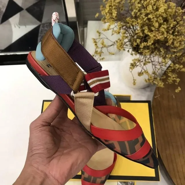 Nude Flat Shoes Women Brand Design Sandals Med Heels 5 cm Mesh Woman Cozy Pumps Lady Pointed Toe Slingbacks
