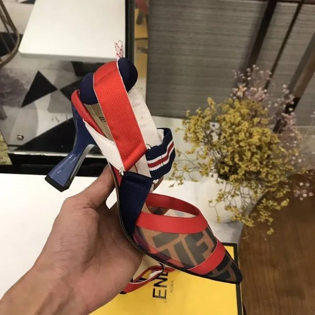 Nude Flat Shoes Women Brand Design Sandals Med Heels 5 cm Mesh Woman Cozy Pumps Lady Pointed Toe Slingbacks