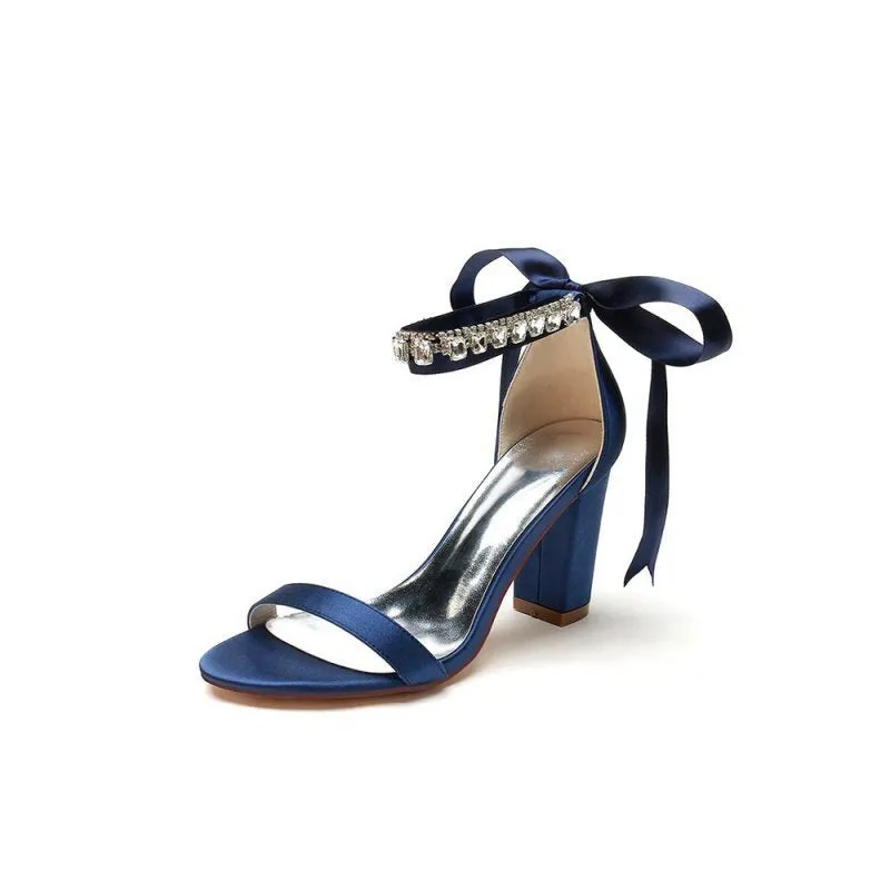 Open Toe Ribborn Tie High Heels Party