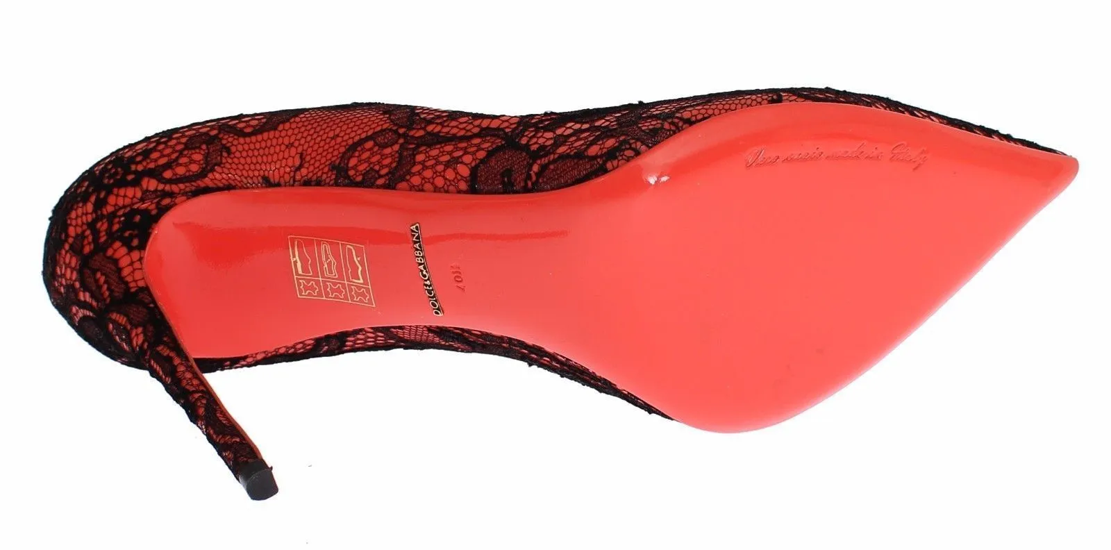 Orange Leather Lace Stiletto Heels Shoes