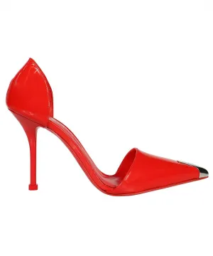 Patent leather pointy toe d'Orsay pumps