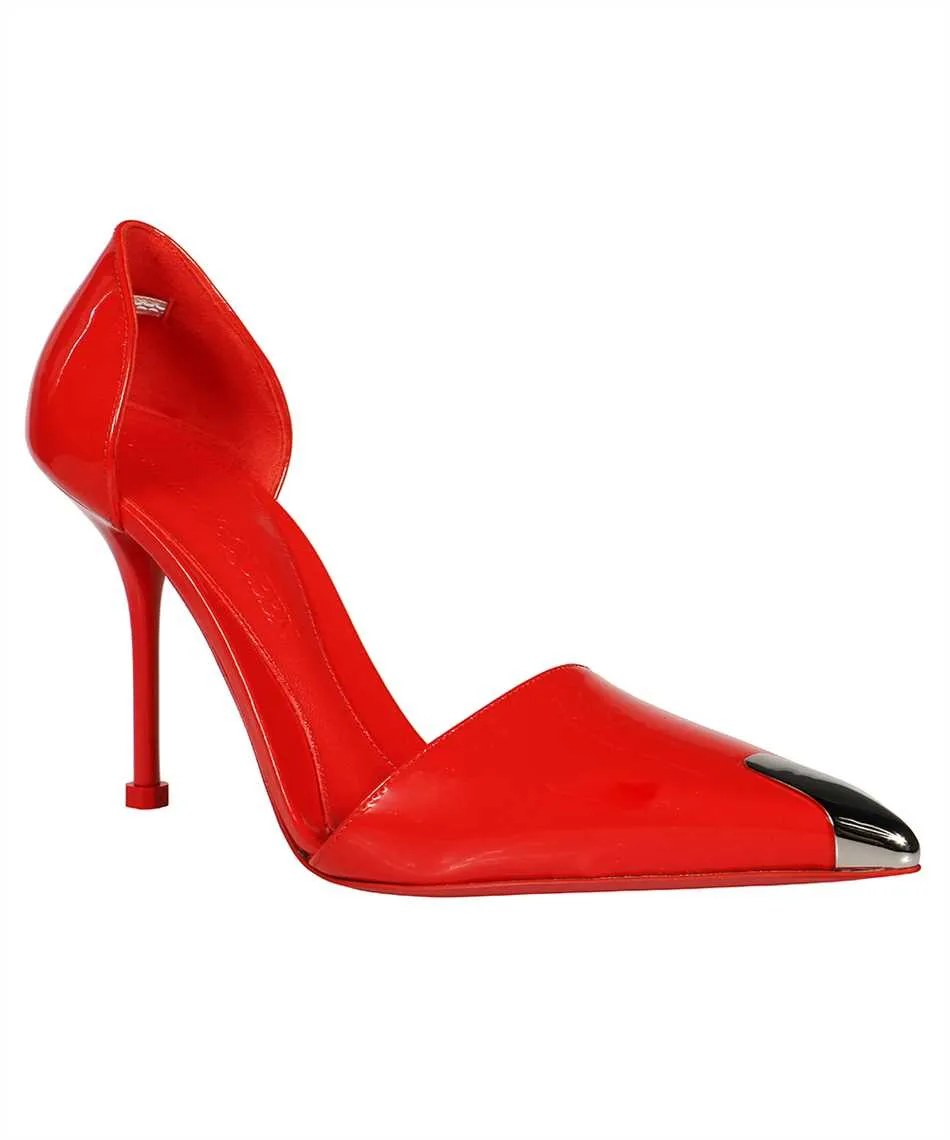 Patent leather pointy toe d'Orsay pumps