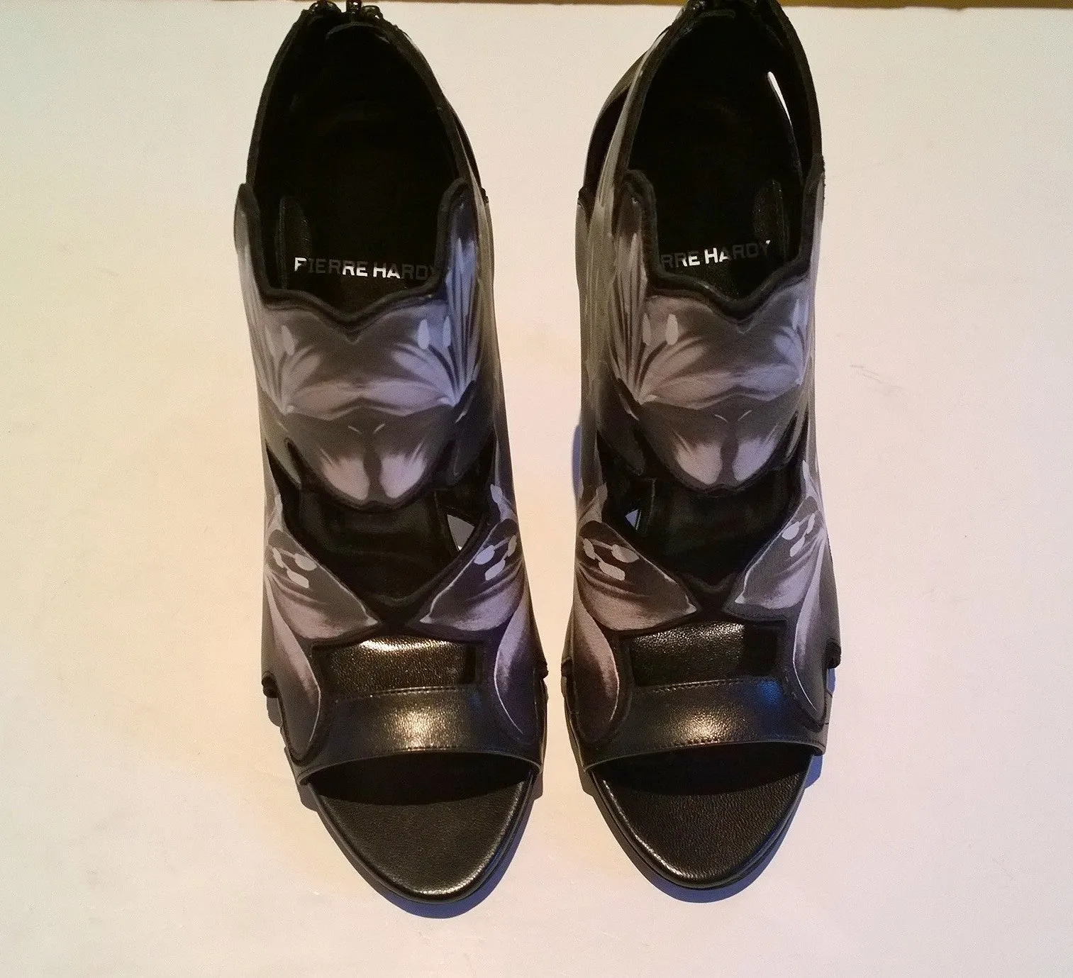 Pierre Hardy Black and White Laser Cut Lily Sale Heels Discount Shoes