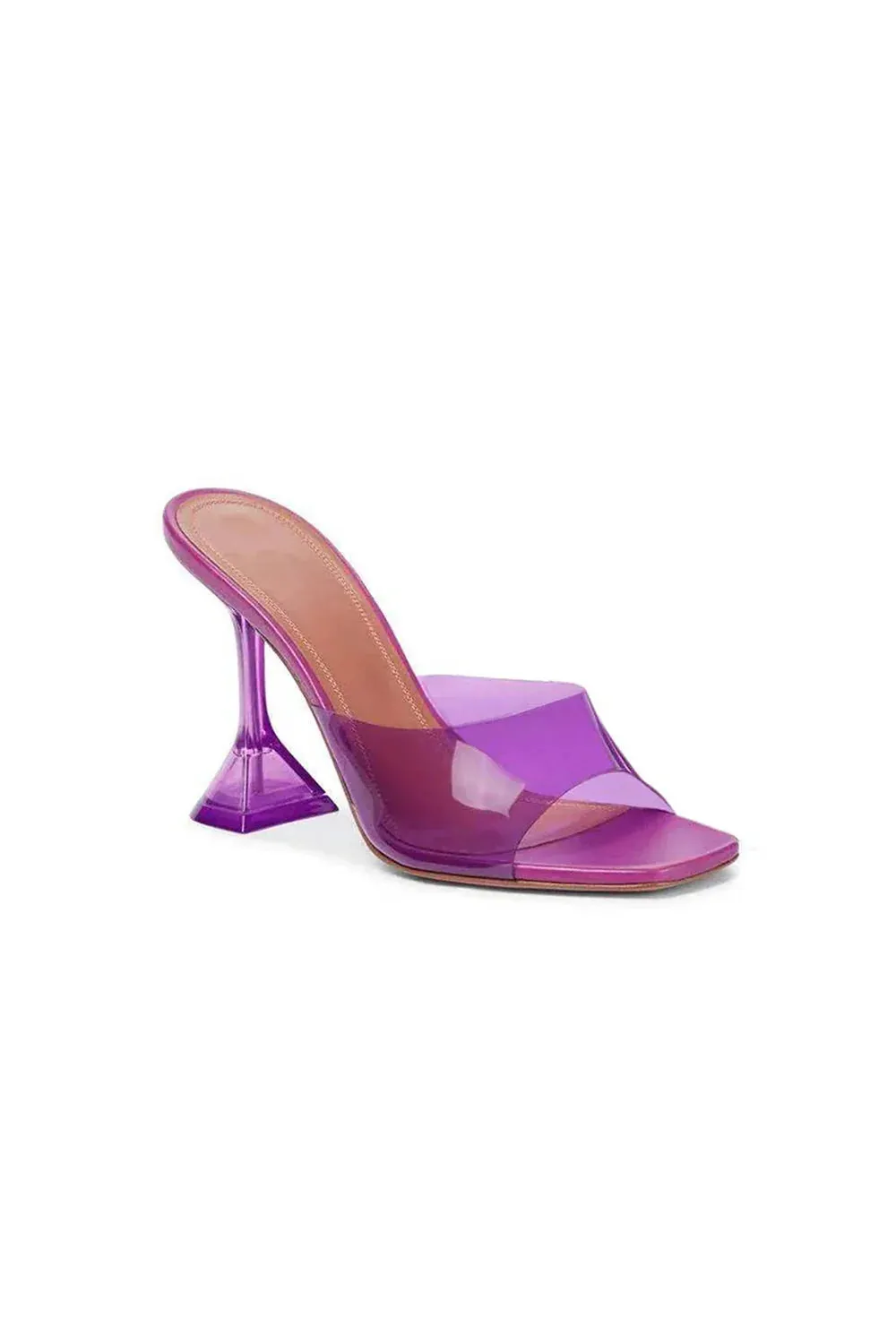Pink High Heel Naked Mules Sandals