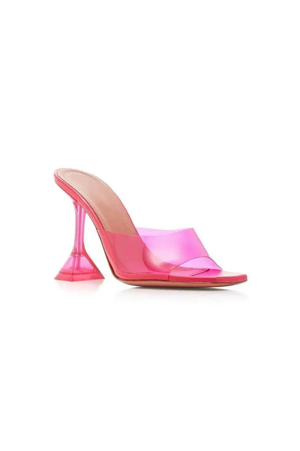 Pink High Heel Naked Mules Sandals