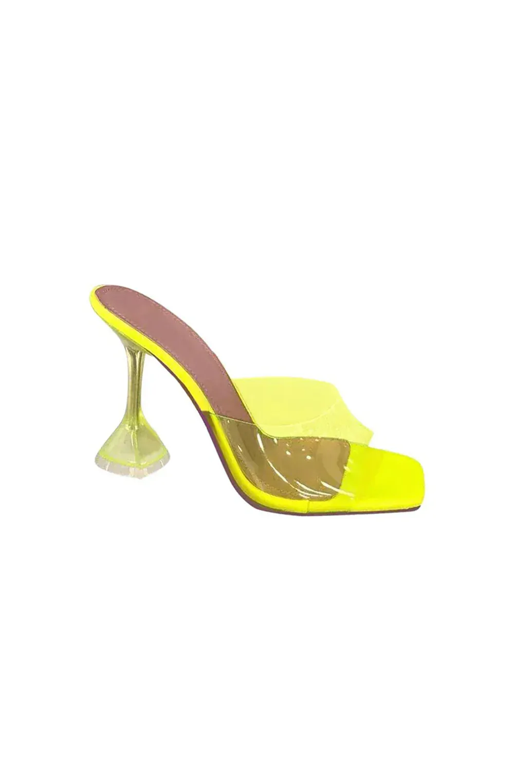 Pink High Heel Naked Mules Sandals