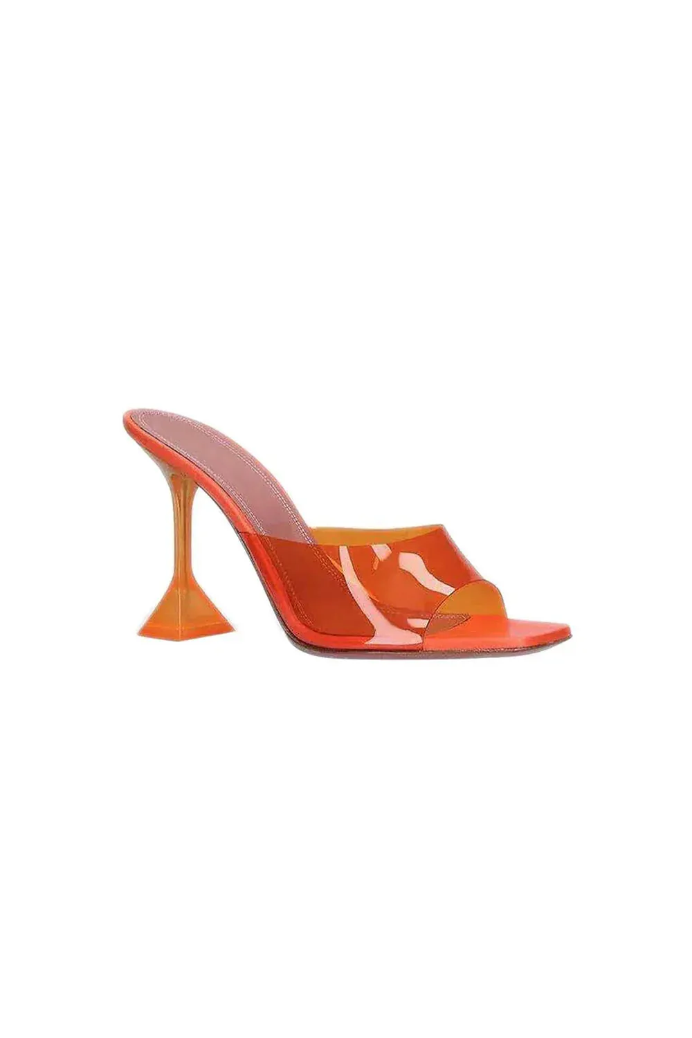 Pink High Heel Naked Mules Sandals