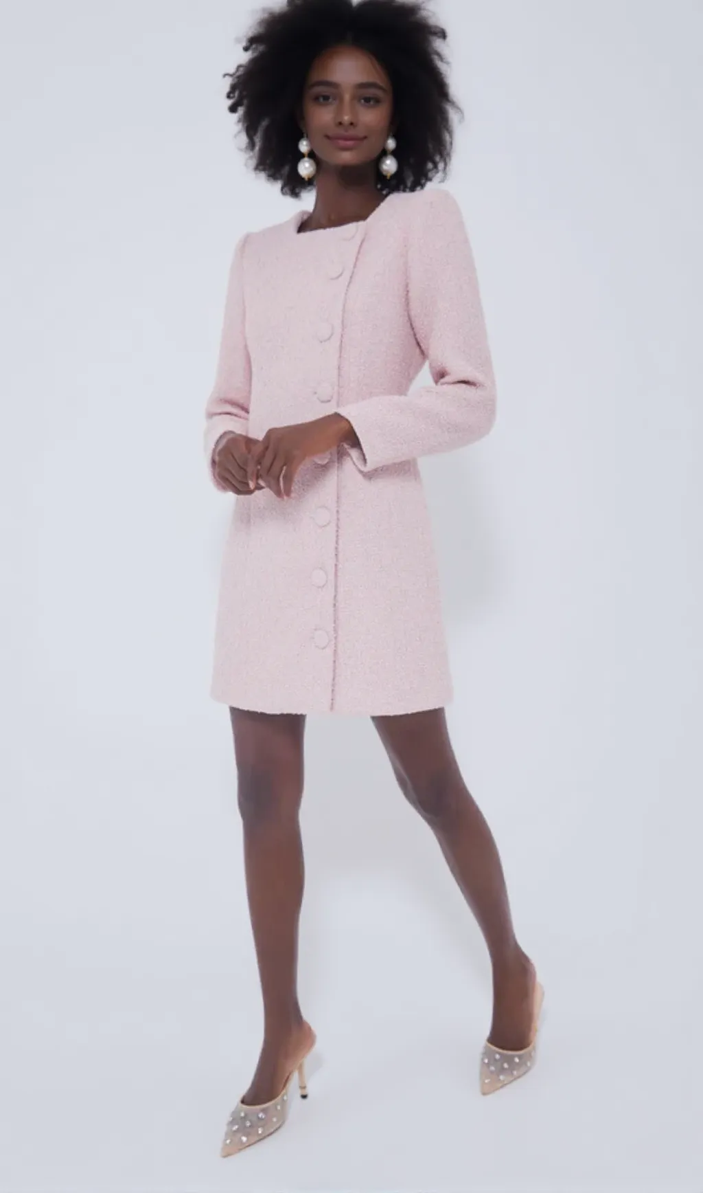 Pink Tweed Birkley Dress