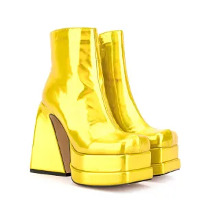 Platform Square Toe Booties