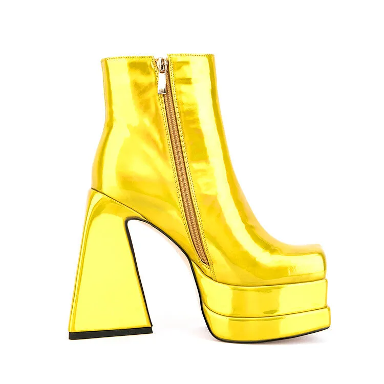 Platform Square Toe Booties