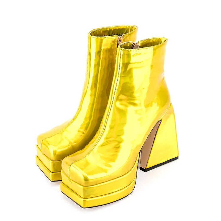 Platform Square Toe Booties